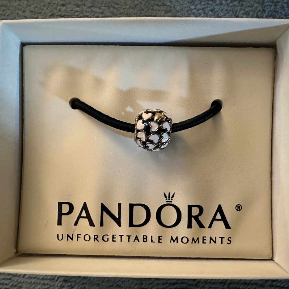 NWB - Authentic Pandora Silver & 14K Abundance of Love Pink Enamel Bead charm
